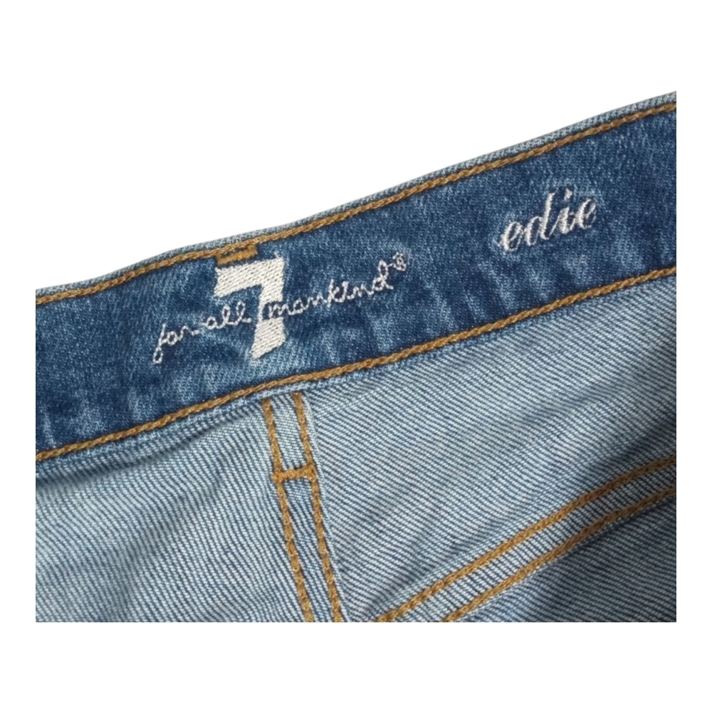 7 For All Mankind Women's Cropped Raw-Hem Studded Button Front Jeans Size 31 - Picture 4 of 9